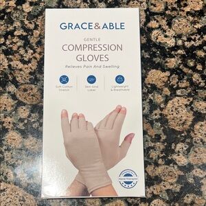Beige Compression Gloves